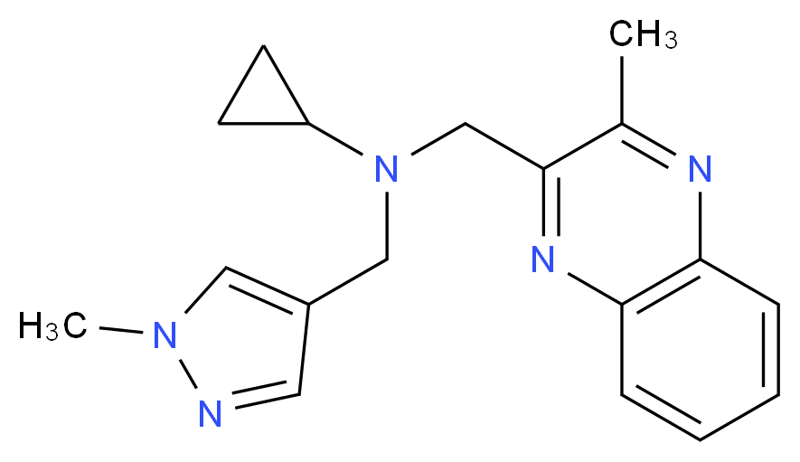 N-[(1-methyl-1H-pyrazol-4-yl)methyl]-N-[(3-methylquinoxalin-2-yl)methyl]cyclopropanamine_Molecular_structure_CAS_)