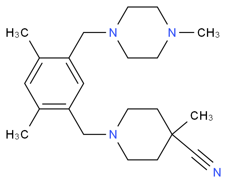1-{2,4-dimethyl-5-[(4-methylpiperazin-1-yl)methyl]benzyl}-4-methylpiperidine-4-carbonitrile_Molecular_structure_CAS_)