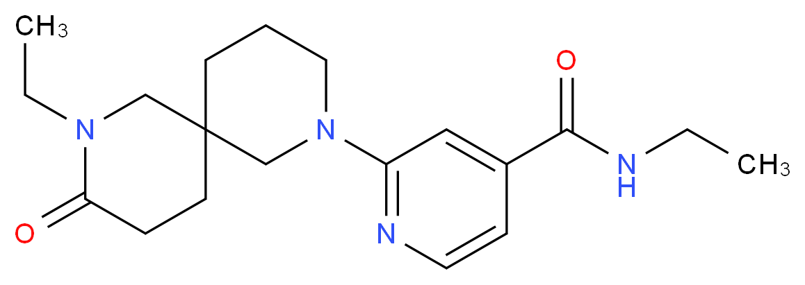 N-ethyl-2-(8-ethyl-9-oxo-2,8-diazaspiro[5.5]undec-2-yl)isonicotinamide_Molecular_structure_CAS_)