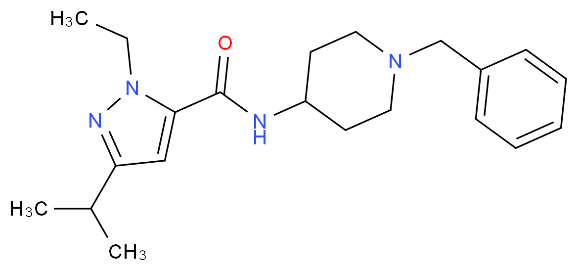 N-(1-benzyl-4-piperidinyl)-1-ethyl-3-isopropyl-1H-pyrazole-5-carboxamide_Molecular_structure_CAS_)