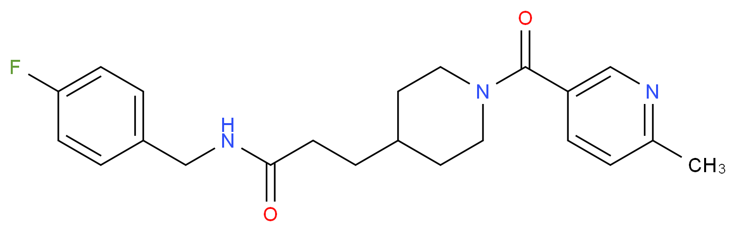 N-(4-fluorobenzyl)-3-{1-[(6-methyl-3-pyridinyl)carbonyl]-4-piperidinyl}propanamide_Molecular_structure_CAS_)