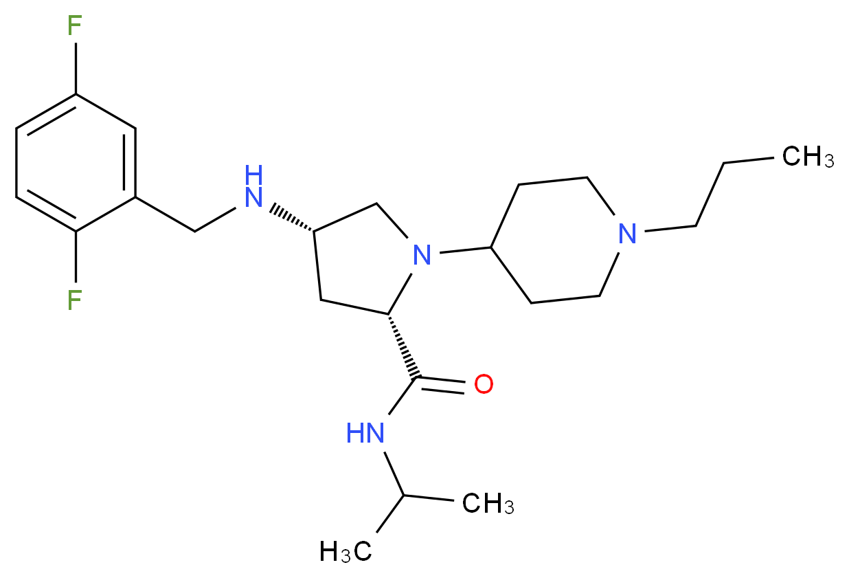 (4S)-4-[(2,5-difluorobenzyl)amino]-N-isopropyl-1-(1-propyl-4-piperidinyl)-L-prolinamide_Molecular_structure_CAS_)