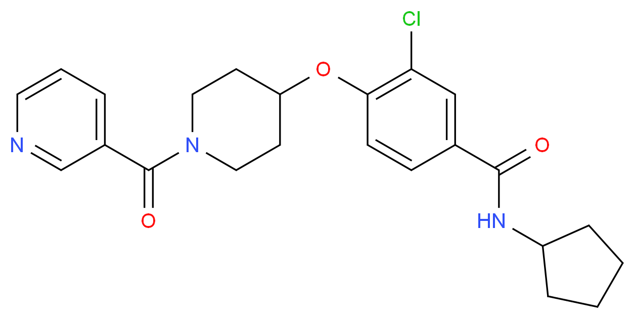 3-chloro-N-cyclopentyl-4-{[1-(3-pyridinylcarbonyl)-4-piperidinyl]oxy}benzamide_Molecular_structure_CAS_)