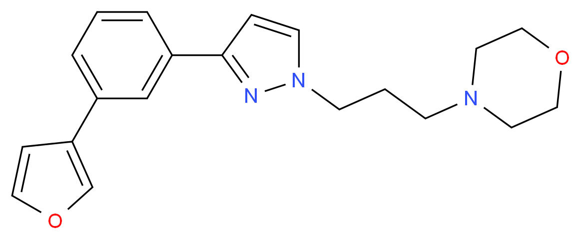 4-(3-{3-[3-(3-furyl)phenyl]-1H-pyrazol-1-yl}propyl)morpholine_Molecular_structure_CAS_)