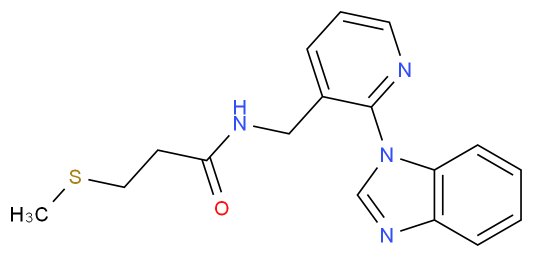 N-{[2-(1H-benzimidazol-1-yl)-3-pyridinyl]methyl}-3-(methylthio)propanamide_Molecular_structure_CAS_)