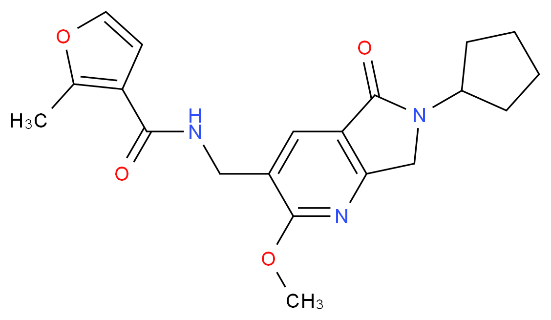 N-[(6-cyclopentyl-2-methoxy-5-oxo-6,7-dihydro-5H-pyrrolo[3,4-b]pyridin-3-yl)methyl]-2-methyl-3-furamide_Molecular_structure_CAS_)