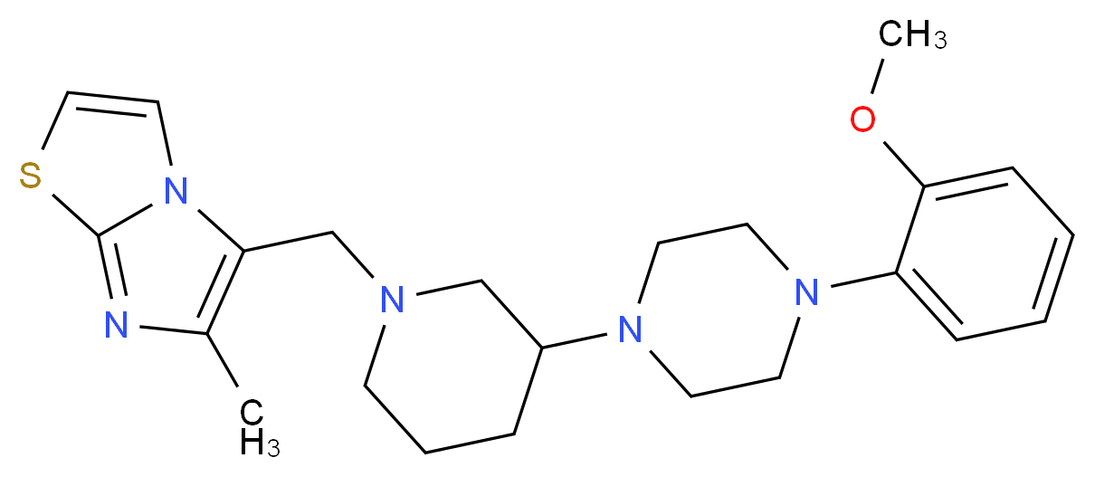 5-({3-[4-(2-methoxyphenyl)-1-piperazinyl]-1-piperidinyl}methyl)-6-methylimidazo[2,1-b][1,3]thiazole_Molecular_structure_CAS_)