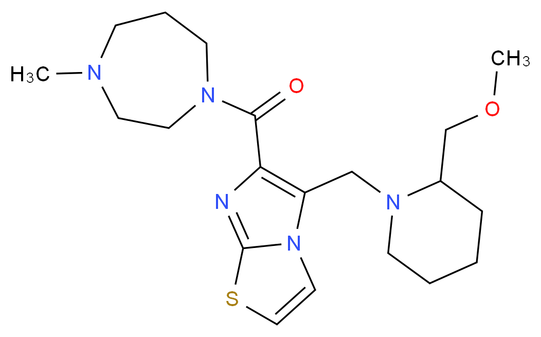 5-{[2-(methoxymethyl)-1-piperidinyl]methyl}-6-[(4-methyl-1,4-diazepan-1-yl)carbonyl]imidazo[2,1-b][1,3]thiazole_Molecular_structure_CAS_)