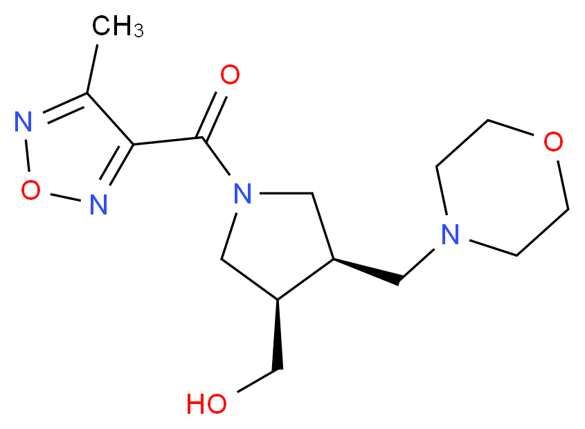 [(3R*,4R*)-1-[(4-methyl-1,2,5-oxadiazol-3-yl)carbonyl]-4-(4-morpholinylmethyl)-3-pyrrolidinyl]methanol_Molecular_structure_CAS_)