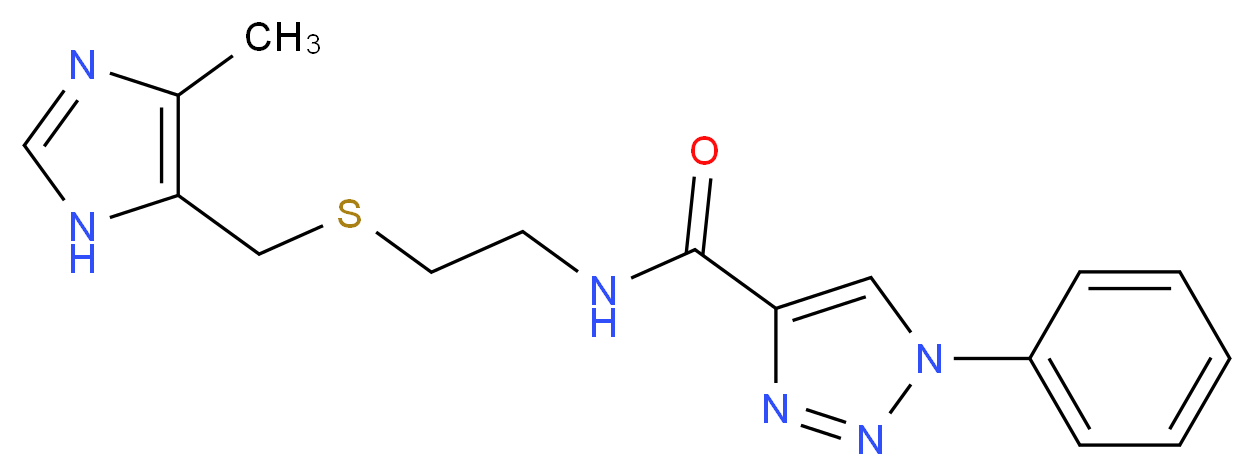 N-(2-{[(4-methyl-1H-imidazol-5-yl)methyl]thio}ethyl)-1-phenyl-1H-1,2,3-triazole-4-carboxamide_Molecular_structure_CAS_)