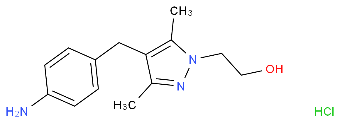2-(4-(4-aminobenzyl)-3,5-dimethyl-1H-pyrazol-1-yl)ethanol hydrochloride_Molecular_structure_CAS_)