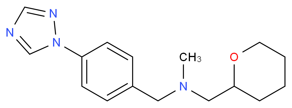 N-methyl-1-(tetrahydro-2H-pyran-2-yl)-N-[4-(1H-1,2,4-triazol-1-yl)benzyl]methanamine_Molecular_structure_CAS_)