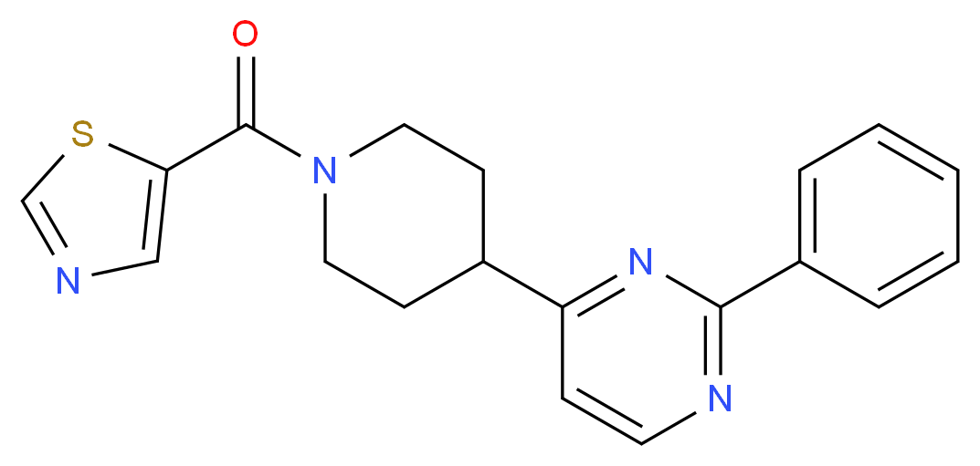 2-phenyl-4-[1-(1,3-thiazol-5-ylcarbonyl)-4-piperidinyl]pyrimidine_Molecular_structure_CAS_)