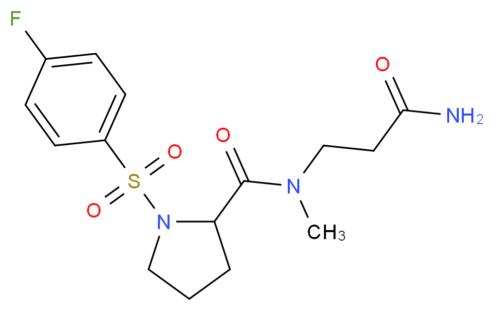 1-[(4-fluorophenyl)sulfonyl]prolyl-N~3~-methyl-beta-alaninamide_Molecular_structure_CAS_)