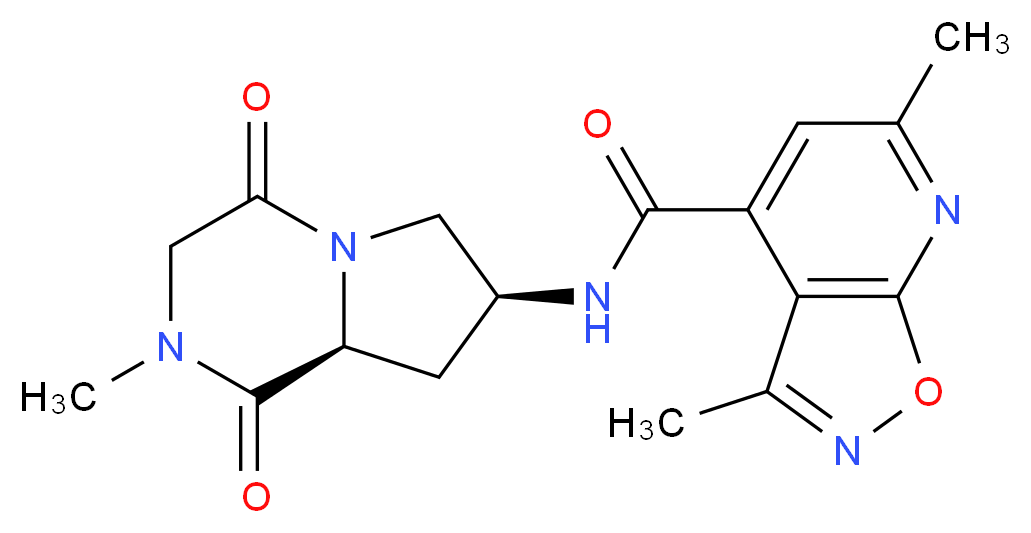 3,6-dimethyl-N-[(7S,8aS)-2-methyl-1,4-dioxooctahydropyrrolo[1,2-a]pyrazin-7-yl]isoxazolo[5,4-b]pyridine-4-carboxamide_Molecular_structure_CAS_)