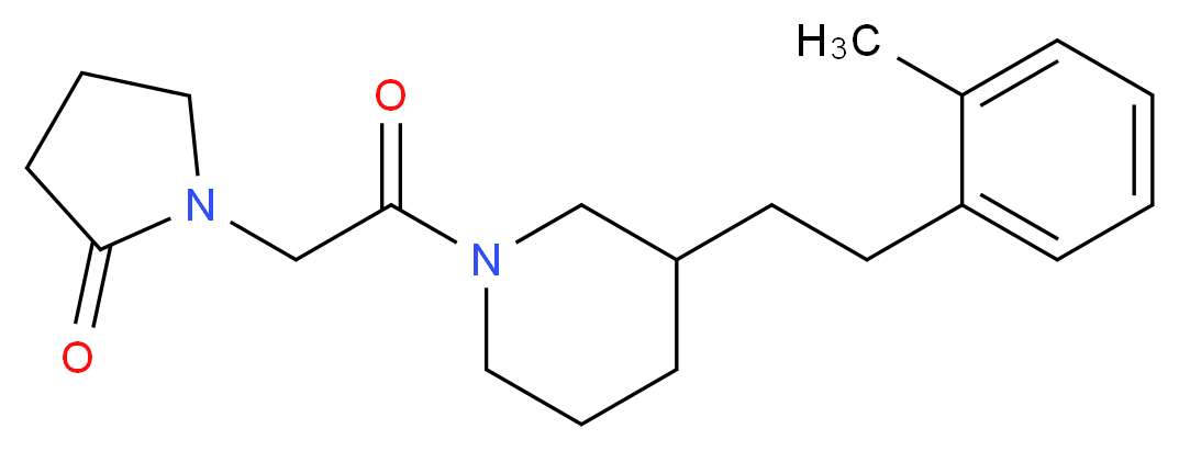 1-(2-{3-[2-(2-methylphenyl)ethyl]-1-piperidinyl}-2-oxoethyl)-2-pyrrolidinone_Molecular_structure_CAS_)