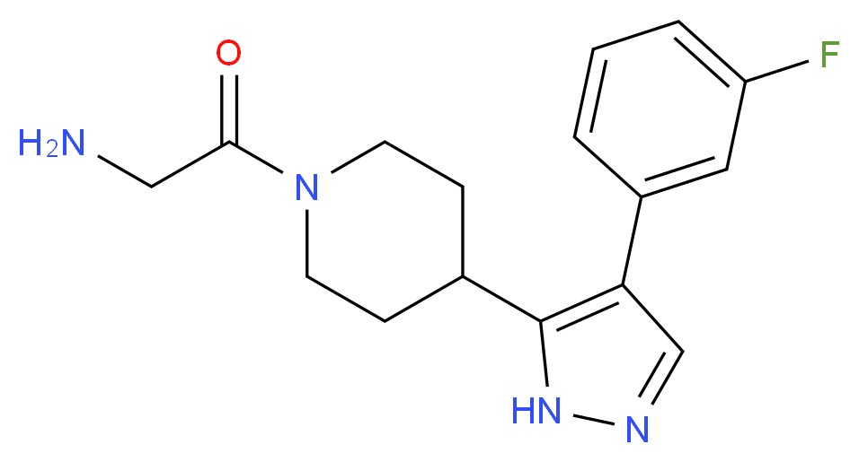 (2-{4-[4-(3-fluorophenyl)-1H-pyrazol-5-yl]piperidin-1-yl}-2-oxoethyl)amine_Molecular_structure_CAS_)