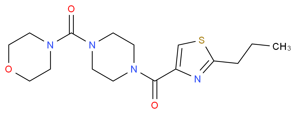 4-({4-[(2-propyl-1,3-thiazol-4-yl)carbonyl]-1-piperazinyl}carbonyl)morpholine_Molecular_structure_CAS_)