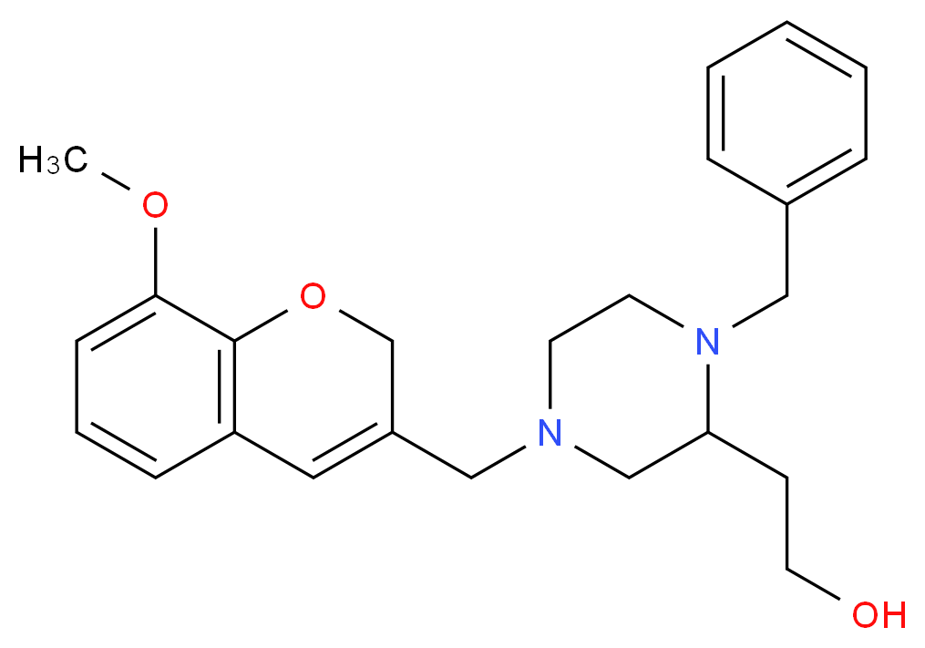 2-{1-benzyl-4-[(8-methoxy-2H-chromen-3-yl)methyl]-2-piperazinyl}ethanol_Molecular_structure_CAS_)