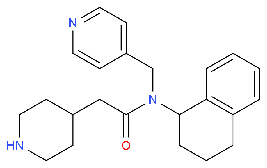 2-piperidin-4-yl-N-(pyridin-4-ylmethyl)-N-(1,2,3,4-tetrahydronaphthalen-1-yl)acetamide_Molecular_structure_CAS_)