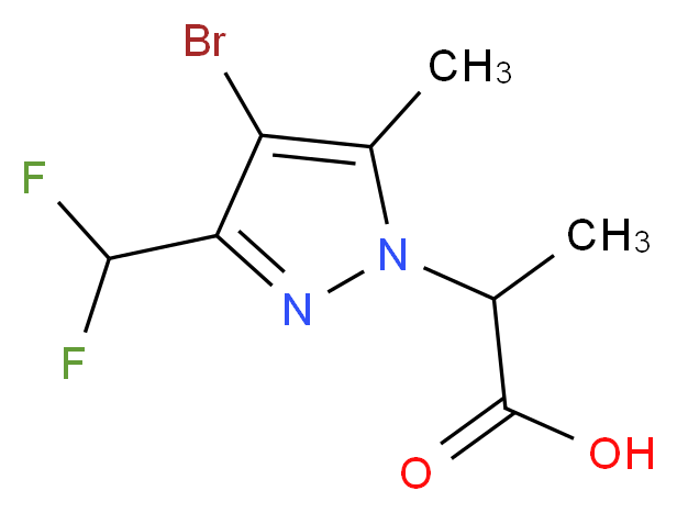 2-[4-Bromo-3-(difluoromethyl)-5-methyl-1H-pyrazol-1-yl]propanoic acid_Molecular_structure_CAS_)
