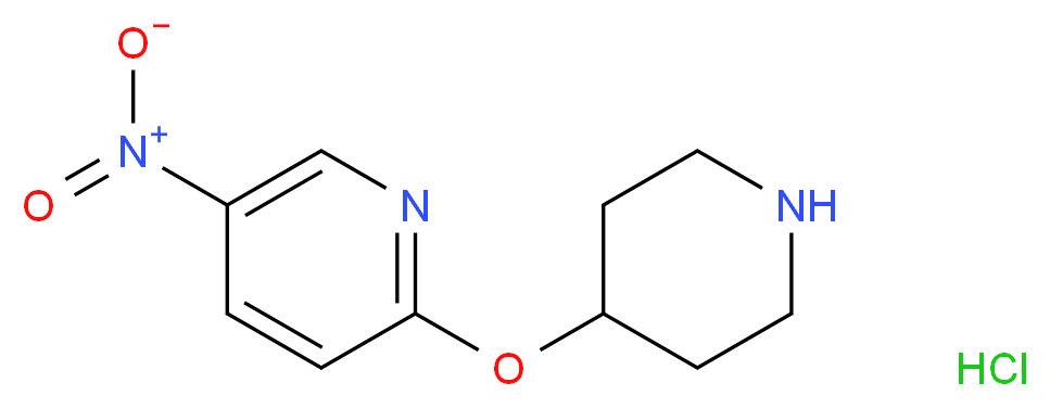 5-Nitro-2-(4-piperidinyloxy)pyridine hydrochloride_Molecular_structure_CAS_1185309-69-6)