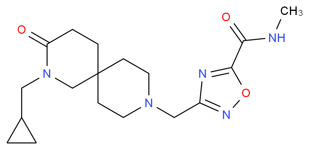 3-{[2-(cyclopropylmethyl)-3-oxo-2,9-diazaspiro[5.5]undec-9-yl]methyl}-N-methyl-1,2,4-oxadiazole-5-carboxamide_Molecular_structure_CAS_)