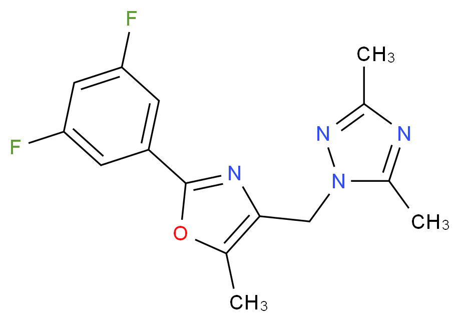 1-{[2-(3,5-difluorophenyl)-5-methyl-1,3-oxazol-4-yl]methyl}-3,5-dimethyl-1H-1,2,4-triazole_Molecular_structure_CAS_)