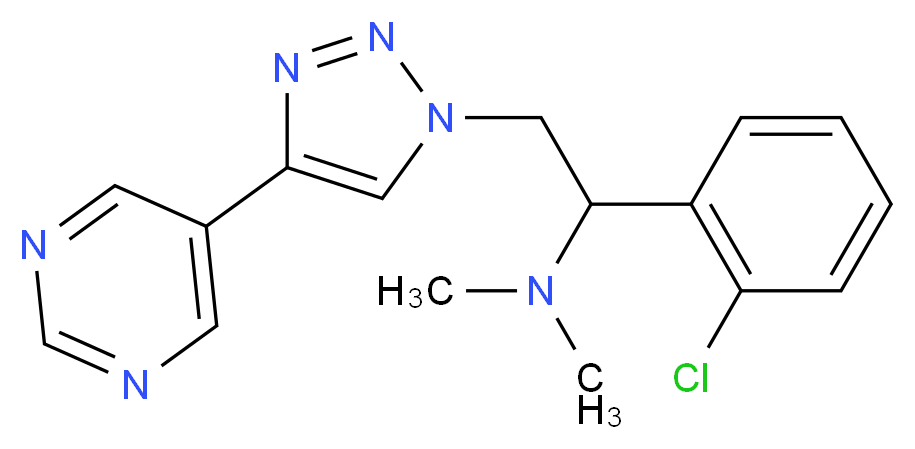 1-(2-chlorophenyl)-N,N-dimethyl-2-(4-pyrimidin-5-yl-1H-1,2,3-triazol-1-yl)ethanamine_Molecular_structure_CAS_)