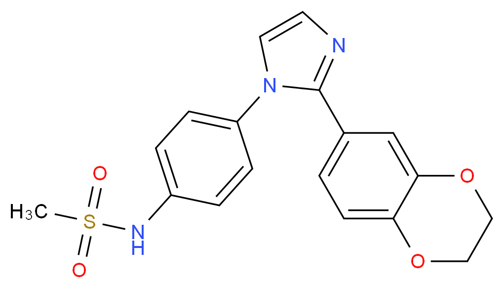 N-{4-[2-(2,3-dihydro-1,4-benzodioxin-6-yl)-1H-imidazol-1-yl]phenyl}methanesulfonamide_Molecular_structure_CAS_)