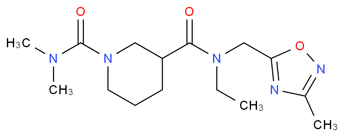 N~3~-ethyl-N~1~,N~1~-dimethyl-N~3~-[(3-methyl-1,2,4-oxadiazol-5-yl)methyl]-1,3-piperidinedicarboxamide_Molecular_structure_CAS_)