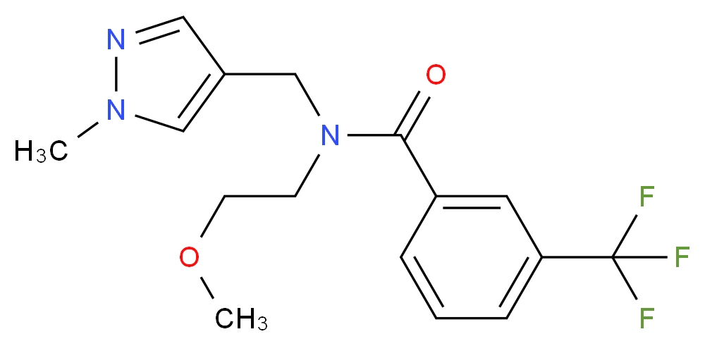 N-(2-methoxyethyl)-N-[(1-methyl-1H-pyrazol-4-yl)methyl]-3-(trifluoromethyl)benzamide_Molecular_structure_CAS_)