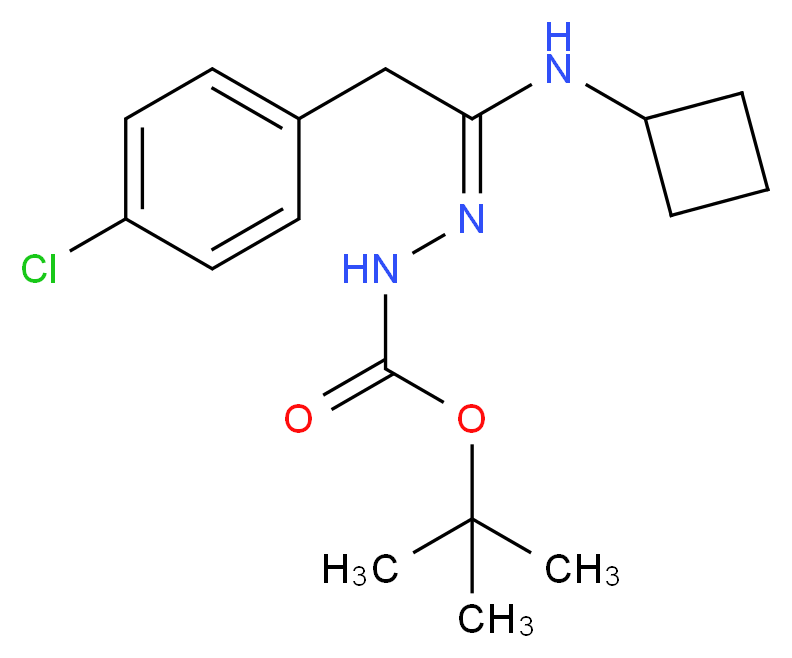 N'-[2-(4-Chlorophenyl)-1-cyclobutylaminoethylidene ]hydrazinecarboxylic acid tert-butyl ester_Molecular_structure_CAS_)