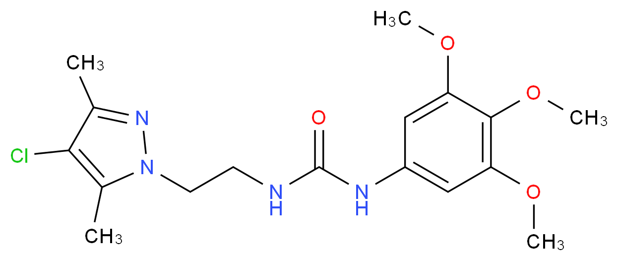 N-[2-(4-chloro-3,5-dimethyl-1H-pyrazol-1-yl)ethyl]-N'-(3,4,5-trimethoxyphenyl)urea_Molecular_structure_CAS_)