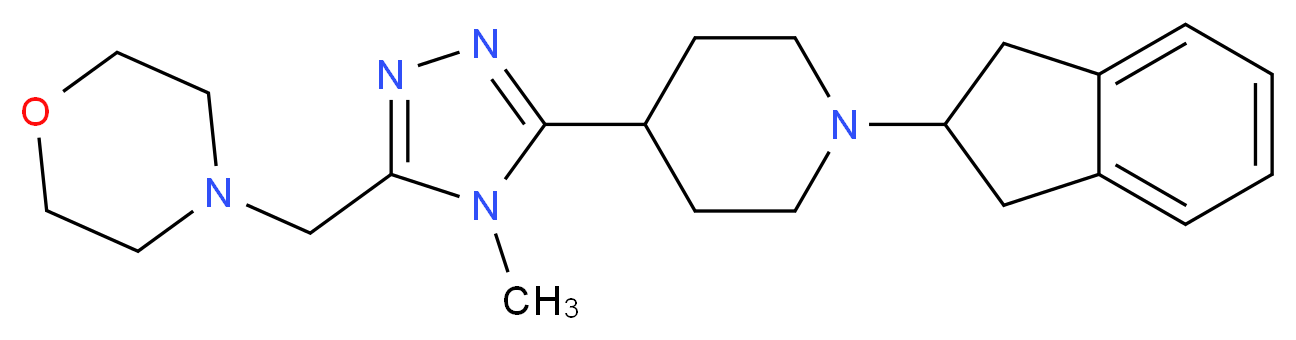 4-({5-[1-(2,3-dihydro-1H-inden-2-yl)piperidin-4-yl]-4-methyl-4H-1,2,4-triazol-3-yl}methyl)morpholine_Molecular_structure_CAS_)