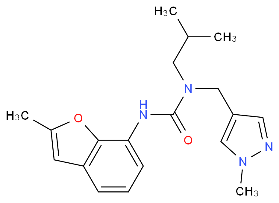 N-isobutyl-N'-(2-methyl-1-benzofuran-7-yl)-N-[(1-methyl-1H-pyrazol-4-yl)methyl]urea_Molecular_structure_CAS_)