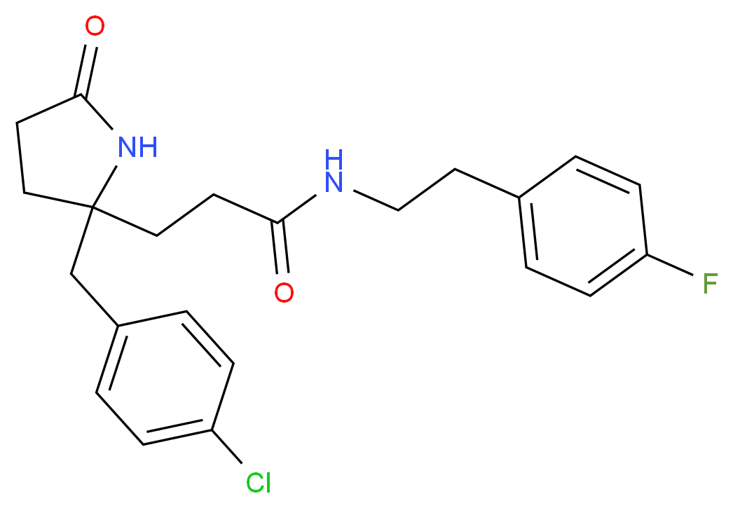 3-[2-(4-chlorobenzyl)-5-oxo-2-pyrrolidinyl]-N-[2-(4-fluorophenyl)ethyl]propanamide_Molecular_structure_CAS_)