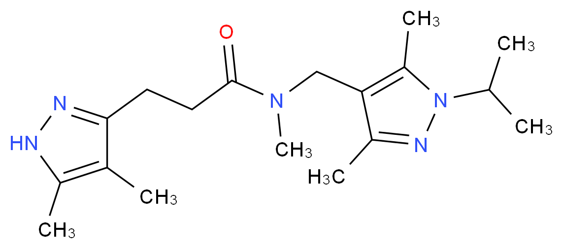 3-(4,5-dimethyl-1H-pyrazol-3-yl)-N-[(1-isopropyl-3,5-dimethyl-1H-pyrazol-4-yl)methyl]-N-methylpropanamide_Molecular_structure_CAS_)