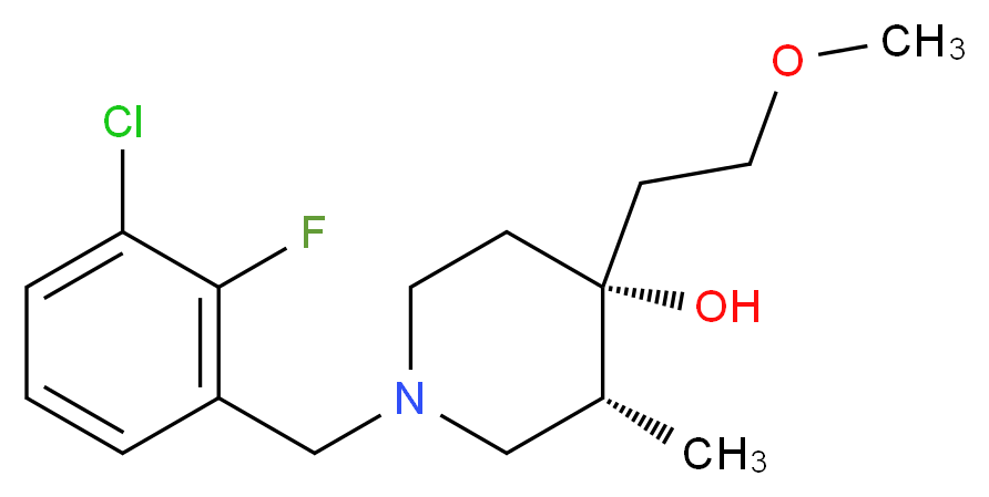 (3R*,4R*)-1-(3-chloro-2-fluorobenzyl)-4-(2-methoxyethyl)-3-methyl-4-piperidinol_Molecular_structure_CAS_)