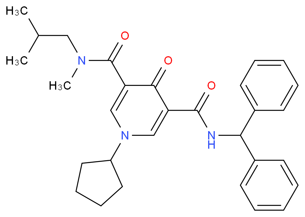 1-cyclopentyl-N'-(diphenylmethyl)-N-isobutyl-N-methyl-4-oxo-1,4-dihydro-3,5-pyridinedicarboxamide_Molecular_structure_CAS_)