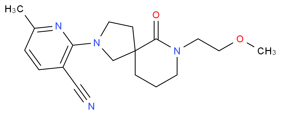 2-[7-(2-methoxyethyl)-6-oxo-2,7-diazaspiro[4.5]dec-2-yl]-6-methylnicotinonitrile_Molecular_structure_CAS_)