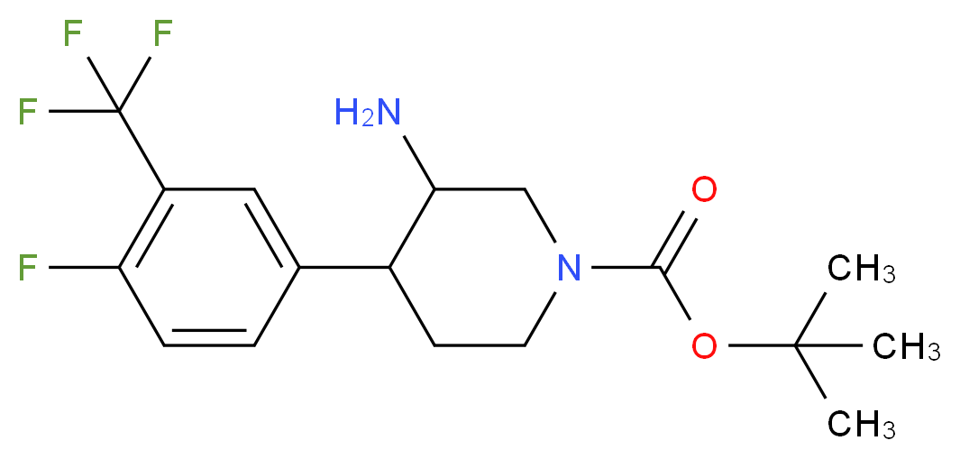 tert-butyl 3-amino-4-[4-fluoro-3-(trifluoromethyl)phenyl]piperidine-1-carboxylate_Molecular_structure_CAS_)