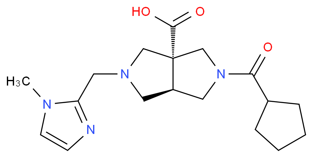 (3aR*,6aR*)-2-(cyclopentylcarbonyl)-5-[(1-methyl-1H-imidazol-2-yl)methyl]hexahydropyrrolo[3,4-c]pyrrole-3a(1H)-carboxylic acid_Molecular_structure_CAS_)