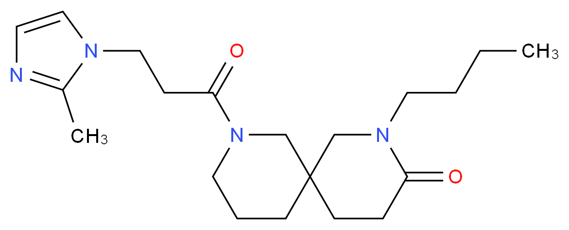 2-butyl-8-[3-(2-methyl-1H-imidazol-1-yl)propanoyl]-2,8-diazaspiro[5.5]undecan-3-one_Molecular_structure_CAS_)
