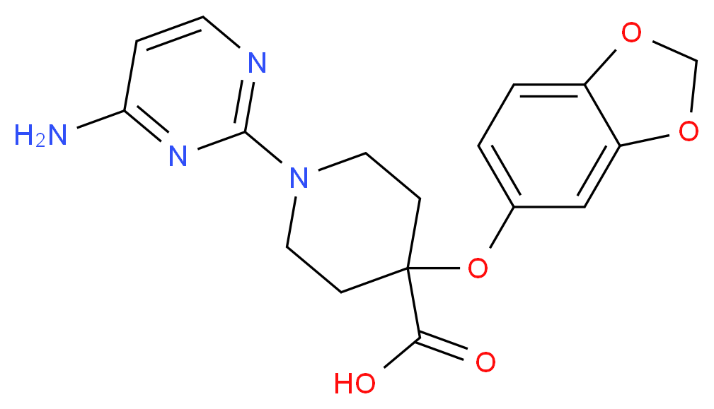 1-(4-aminopyrimidin-2-yl)-4-(1,3-benzodioxol-5-yloxy)piperidine-4-carboxylic acid_Molecular_structure_CAS_)