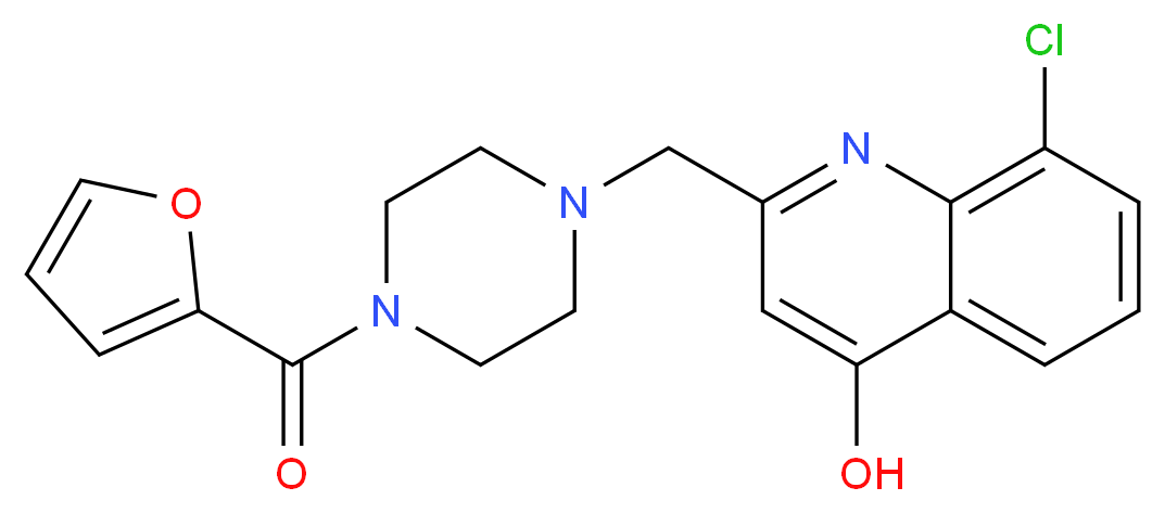 8-chloro-2-{[4-(2-furoyl)piperazin-1-yl]methyl}quinolin-4-ol_Molecular_structure_CAS_)