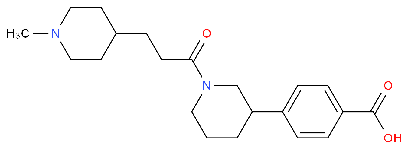 4-{1-[3-(1-methylpiperidin-4-yl)propanoyl]piperidin-3-yl}benzoic acid_Molecular_structure_CAS_)