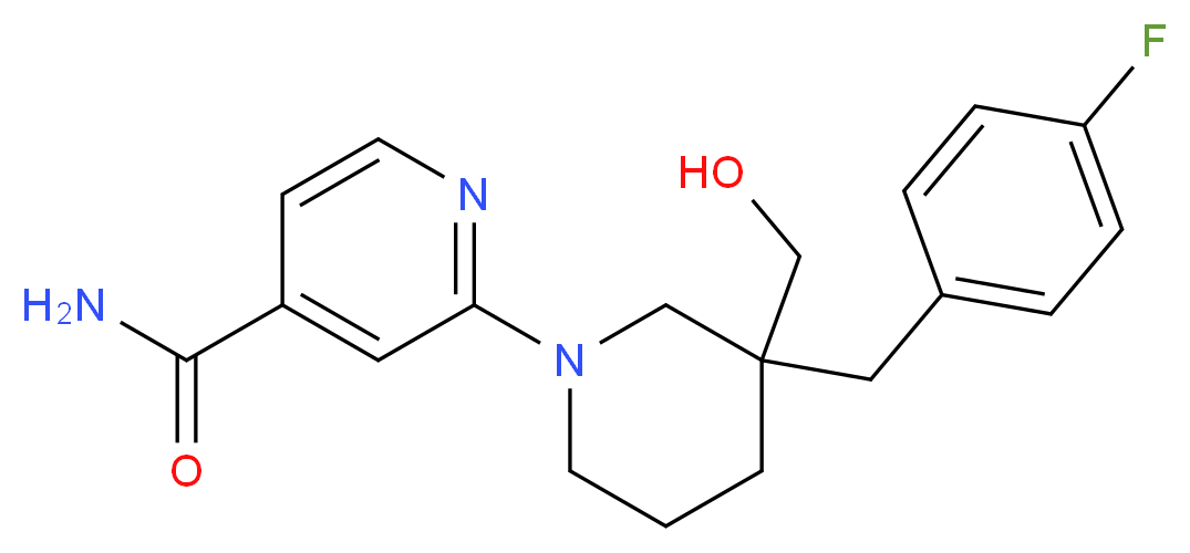 2-[3-(4-fluorobenzyl)-3-(hydroxymethyl)piperidin-1-yl]isonicotinamide_Molecular_structure_CAS_)