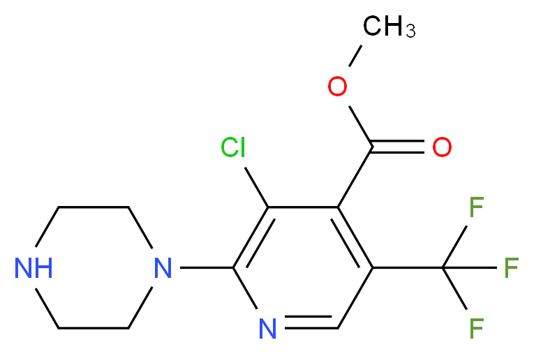 Methyl 3-chloro-2-piperazino-5-(trifluoromethyl)isonicotinate_Molecular_structure_CAS_)