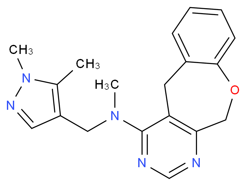 N-[(1,5-dimethyl-1H-pyrazol-4-yl)methyl]-N-methyl-5,11-dihydro[1]benzoxepino[3,4-d]pyrimidin-4-amine_Molecular_structure_CAS_)